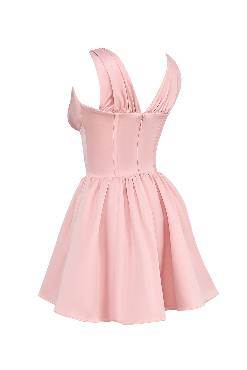 Emmeliette  Powder Pink Satin Mini Dress — image 15