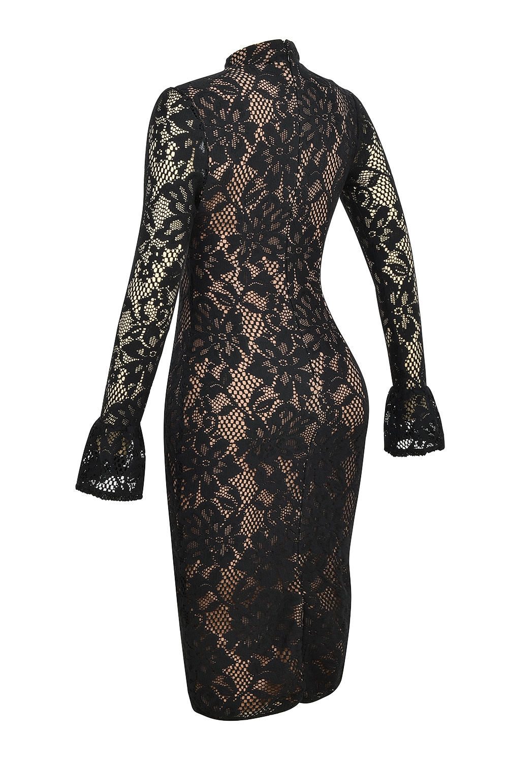 Pierette  Black Lace Midi Dress — image 13