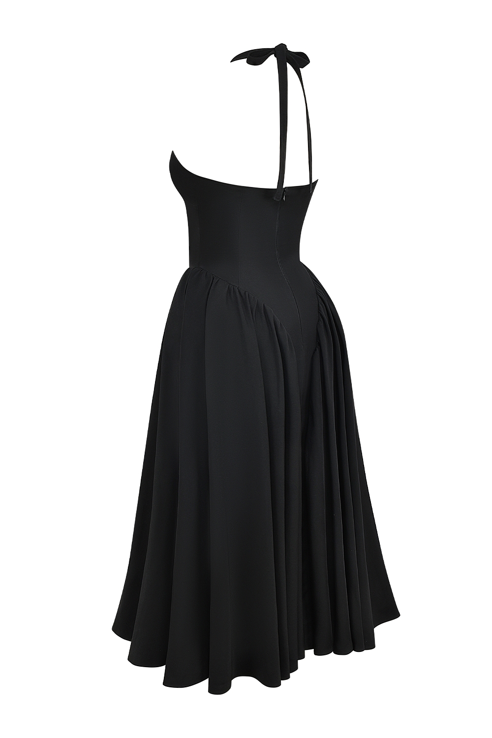 Marilyn  Black Twill Halter Midi Dress — image 13
