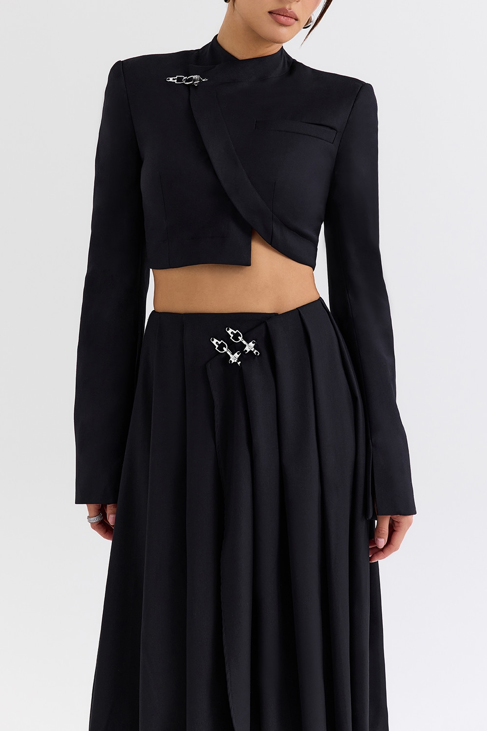 Mistress Rocks Black Cropped Wrap Front Jacket - SALE — image 4