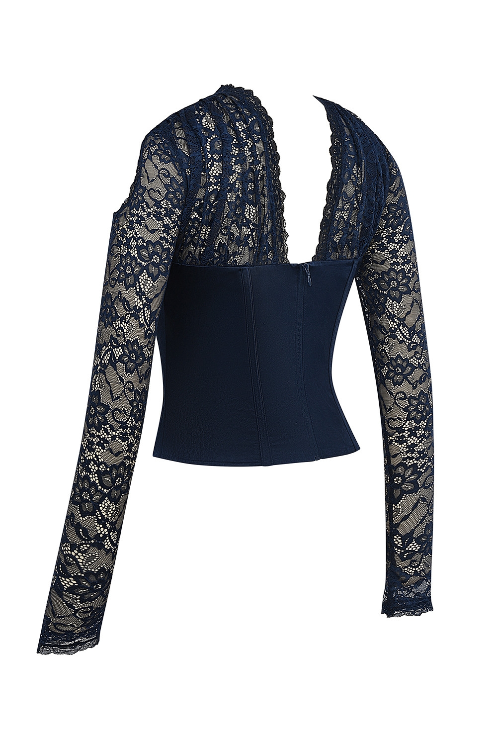 Mistress Rocks Navy Satin & Lace Corset - SALE — image 10