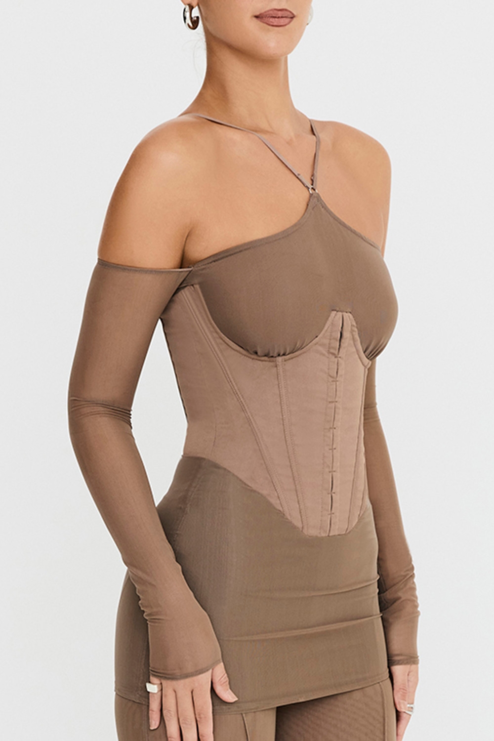 Mistress Rocks Dusty Brown Corset Mini Dress - SALE — image 6