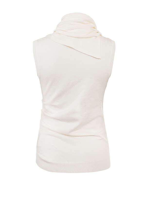 Clementine  Ivory Cashmere Draped Tank and Scarf — image 11