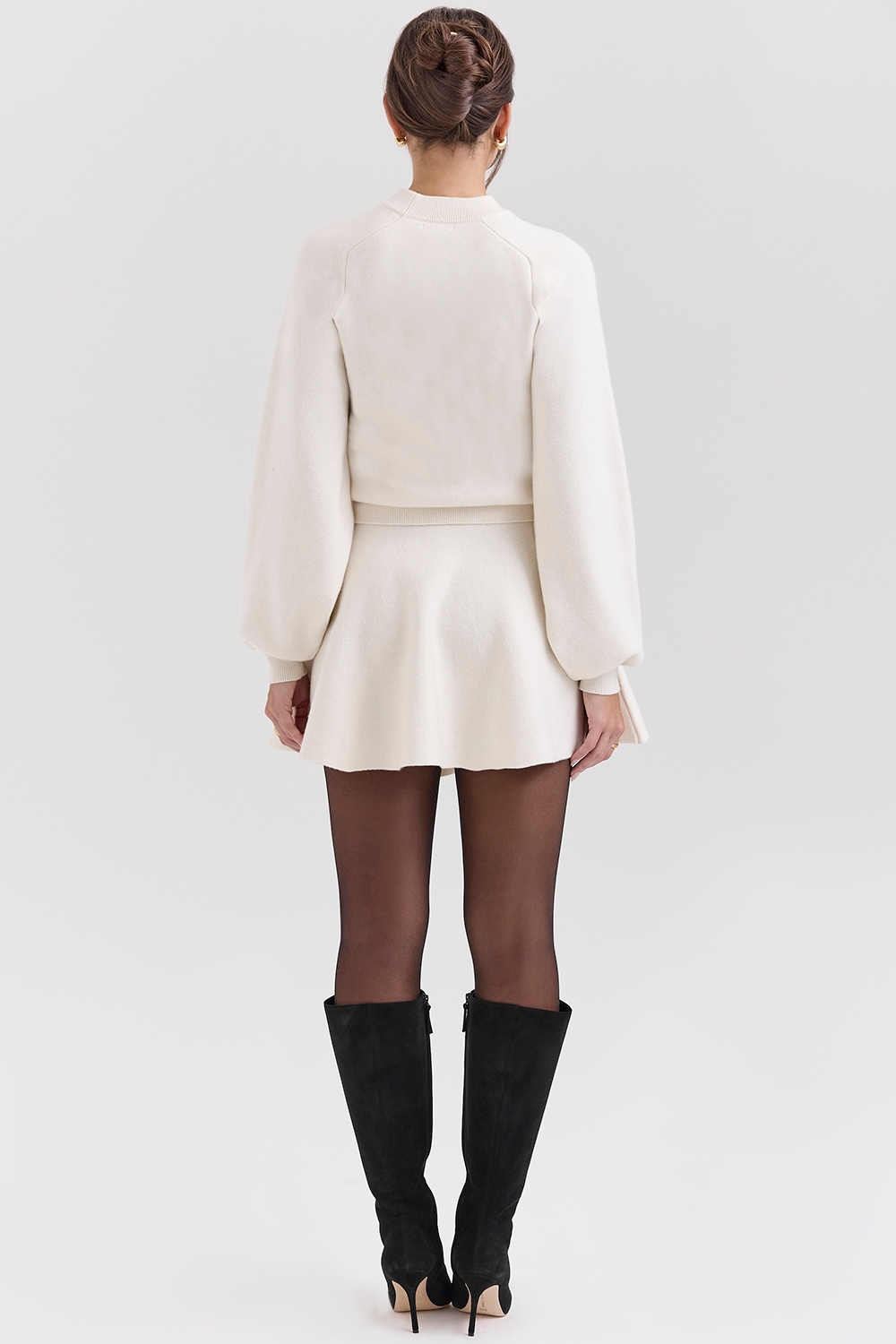 Rosina  Cream Wool Cashmere Flounce Mini Skirt — image 7