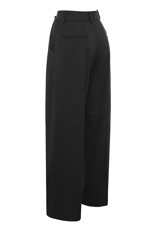 Hayden  Black Wide Leg High Waist Tailored Trousers — image 15