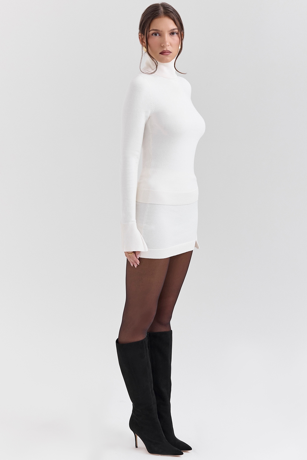 Hazel  Ivory Cashmere Roll Neck Sweater — image 5
