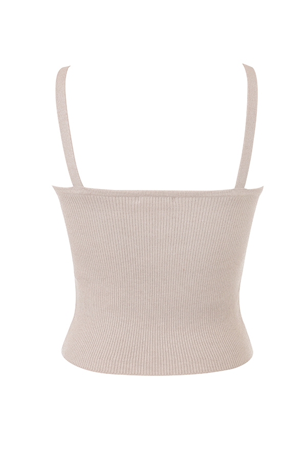 Leigh  Biscuit Wool Cashmere Camisole Top — image 10