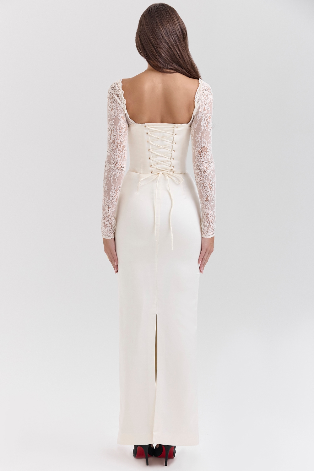 Perdi  Vintage Ivory Satin Maxi Dress — image 7