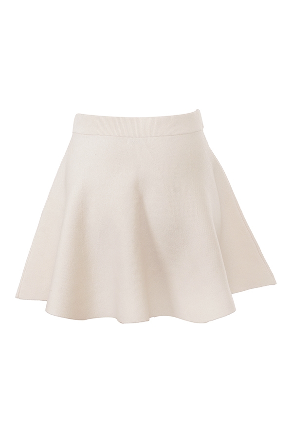 Rosina  Cream Wool Cashmere Flounce Mini Skirt — image 11