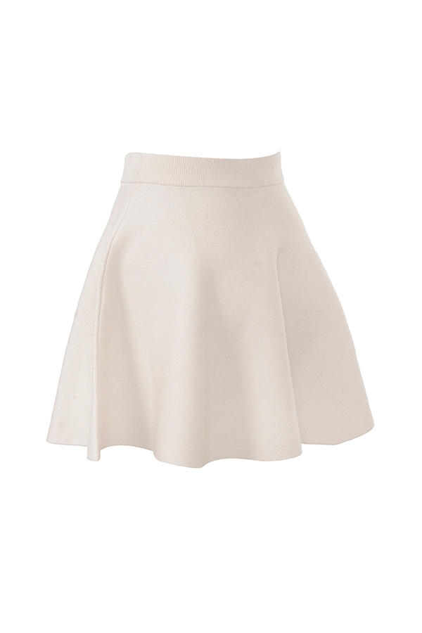 Rosina  Cream Wool Cashmere Flounce Mini Skirt — image 10