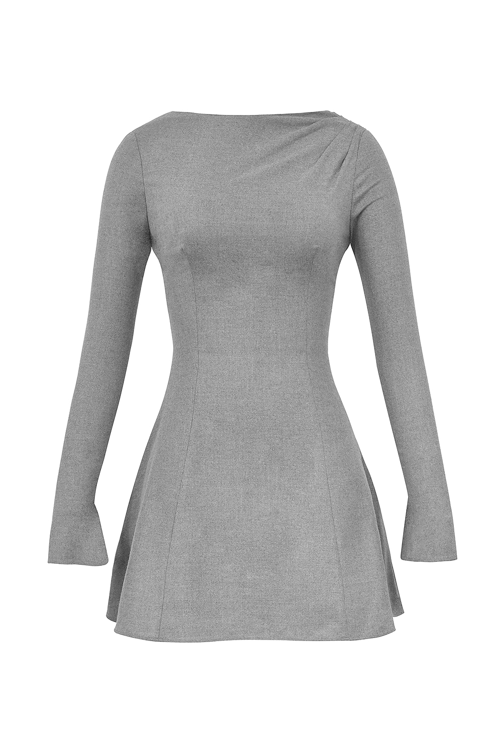 Angelique  Grey A-Line Long Sleeve Mini  Dress — image 14