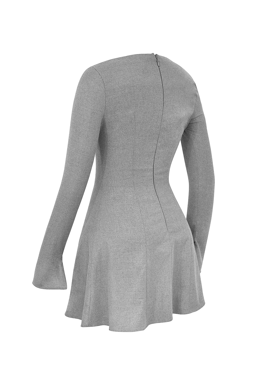 Angelique  Grey A-Line Long Sleeve Mini  Dress — image 15