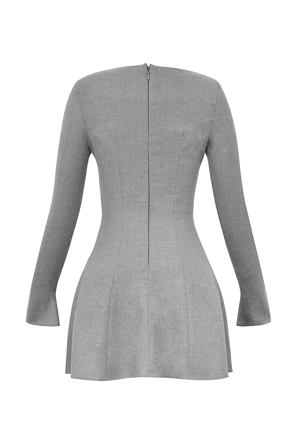 Angelique  Grey A-Line Long Sleeve Mini  Dress — image 16