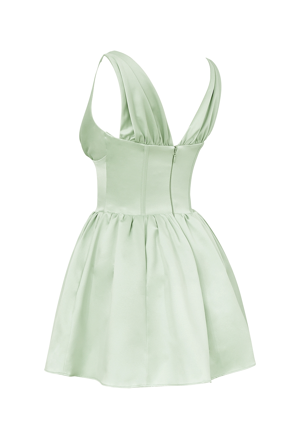 Emmeliette  Pistachio Satin Mini Dress — image 13