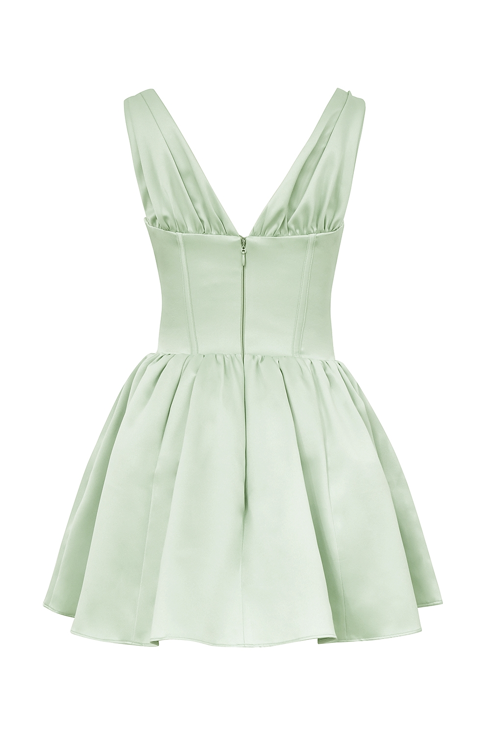 Emmeliette  Pistachio Satin Mini Dress — image 14
