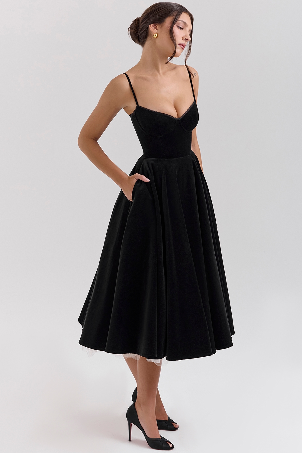 Mademoiselle  Black Velvet Tulle Midi Dress + Bolero — image 10