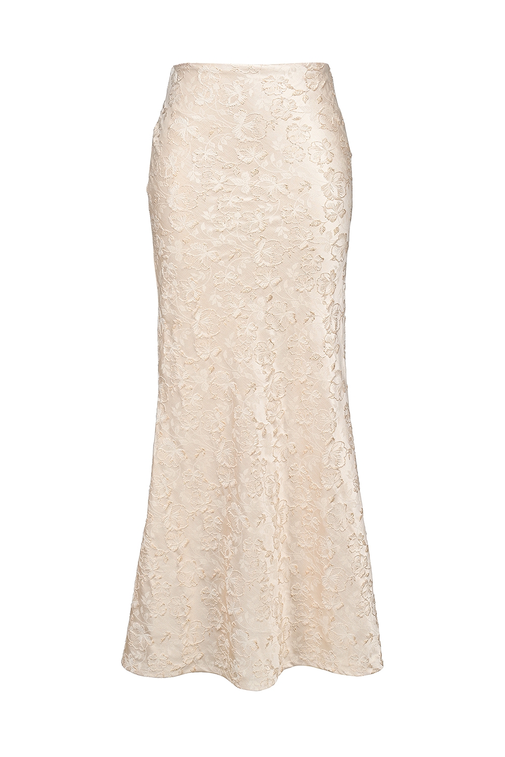 Mara  Ivory Metallic Jacquard Maxi Skirt — image 9