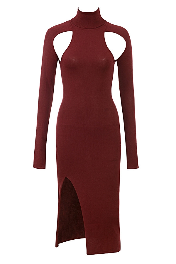 Mistress Rocks Dark Cherry Cutout Midi Dress - SALE — image 11