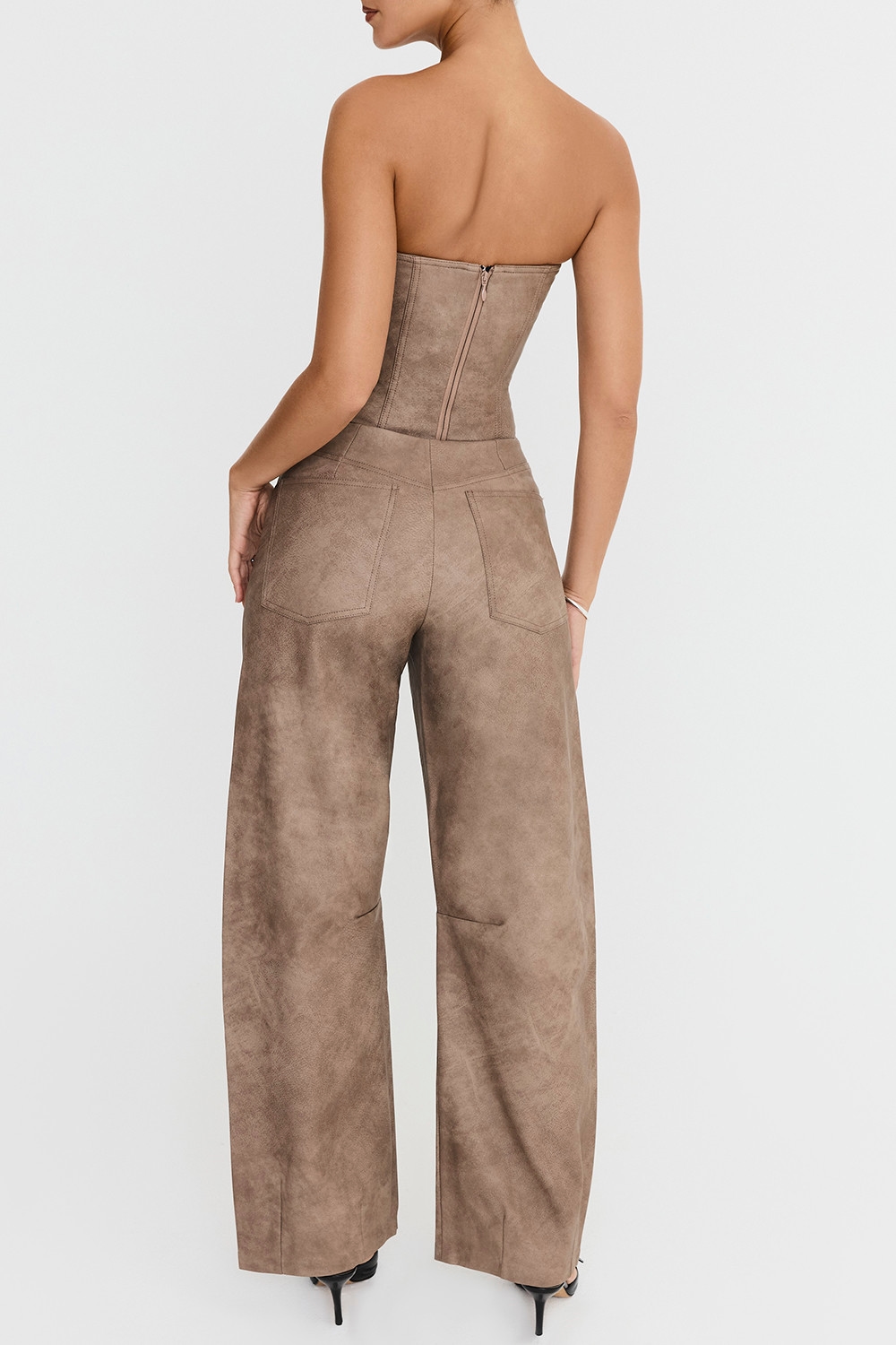 Mistress Rocks Mocha Vegan Leather Balloon Trousers - SALE — image 8
