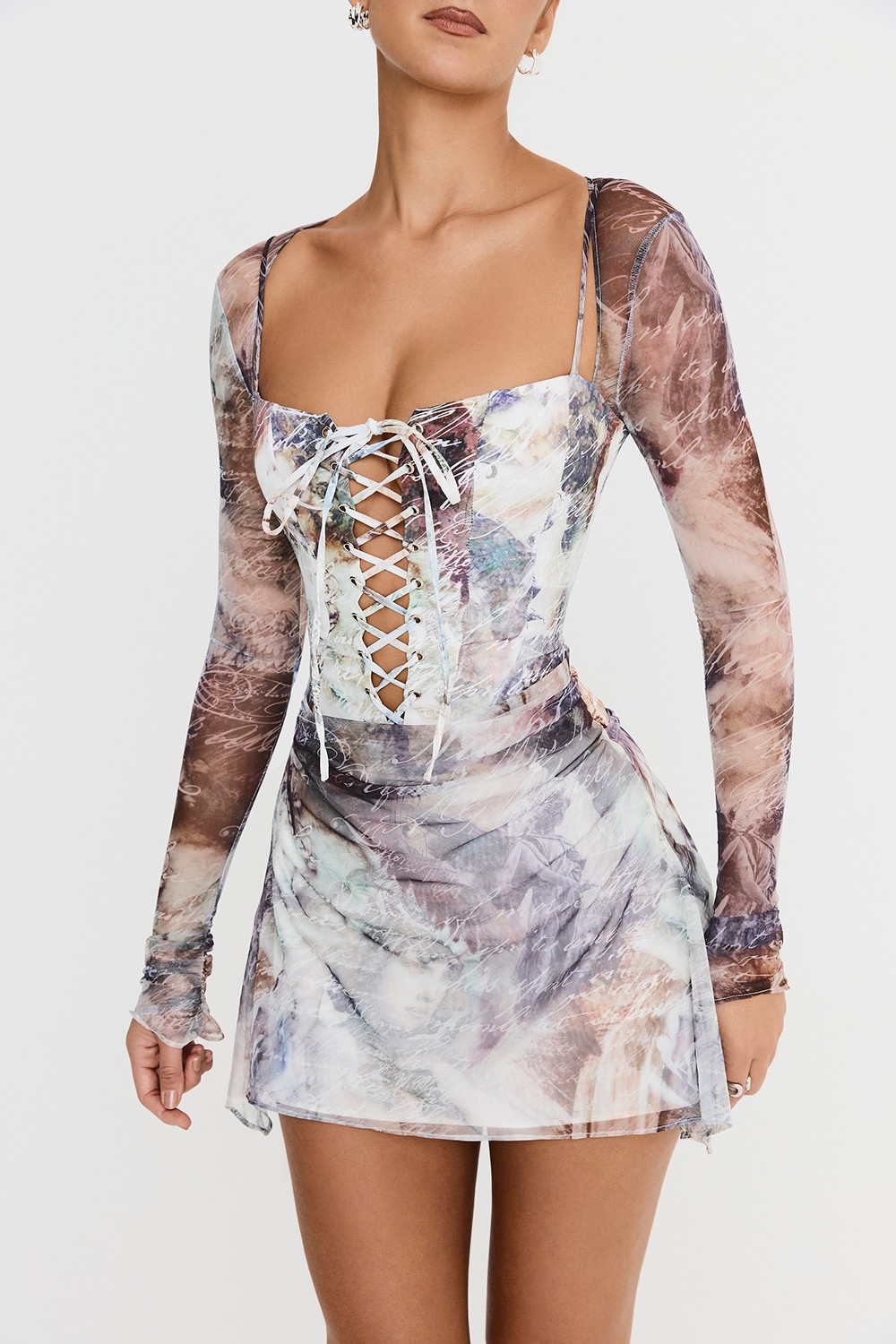 Mistress Rocks Printed Lace Up Mini Dress - SALE — image 3