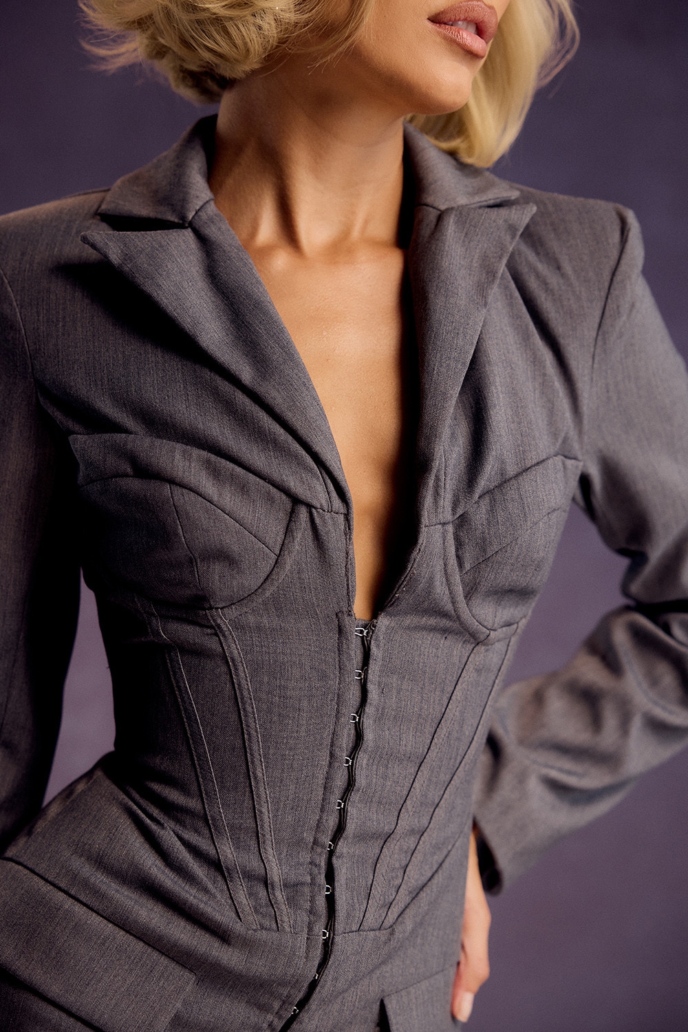 Mistress Rocks Dove Grey Corset Blazer Mini Dress - SALE — image 9