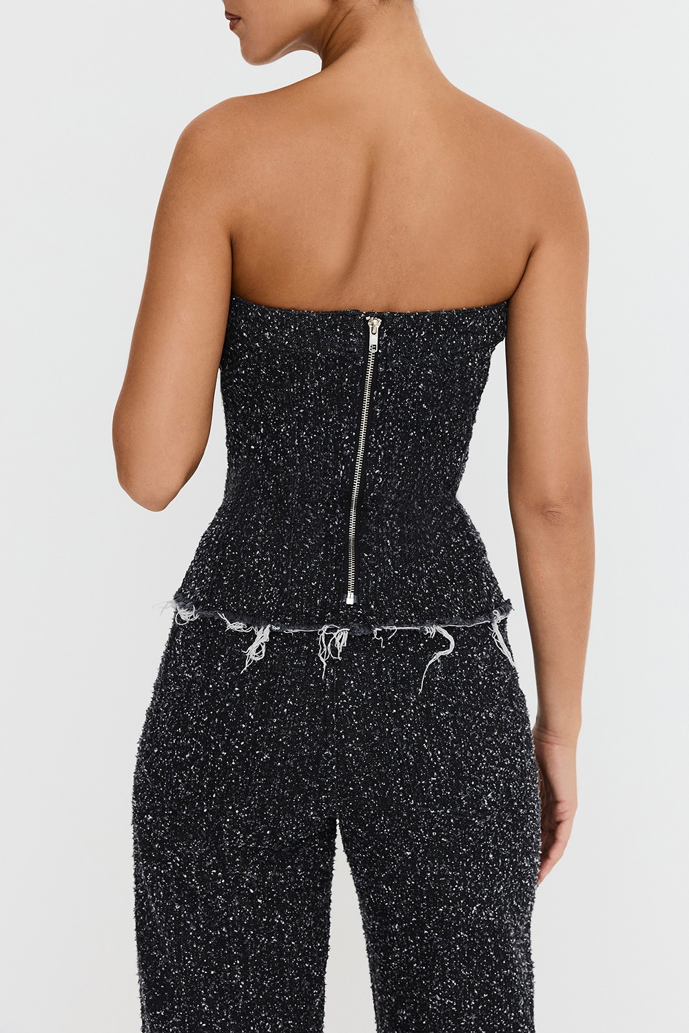 Mistress Rocks Distressed Black Denim Strapless Top - SALE — image 7