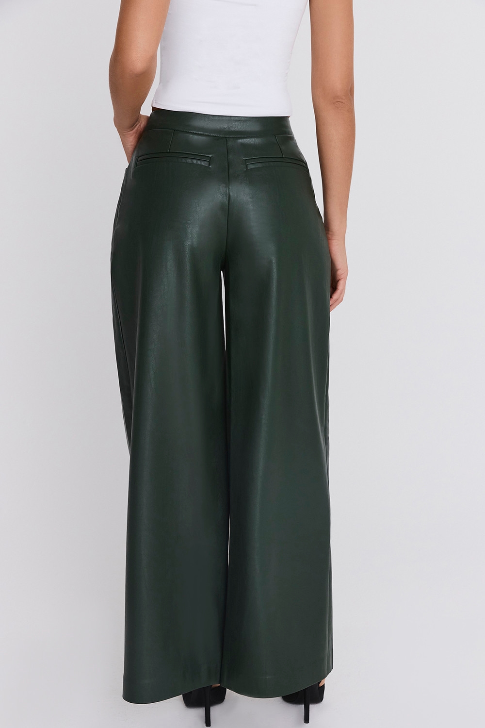Mistress Rocks Evergreen Vegan Leather Darted Trousers - SALE — image 7