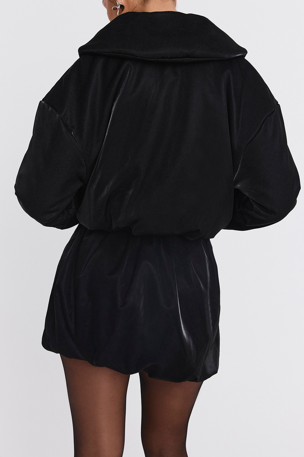 Mistress Rocks Black Vegan leather Puff Ball Skirt - SALE — image 4