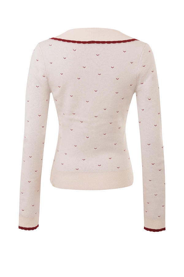 Marla  Ivory Cashmere Blend Trimmed Cardigan — image 11