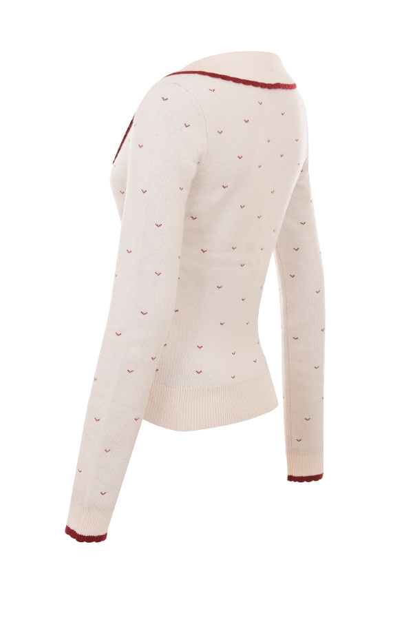 Marla  Ivory Cashmere Blend Trimmed Cardigan — image 10