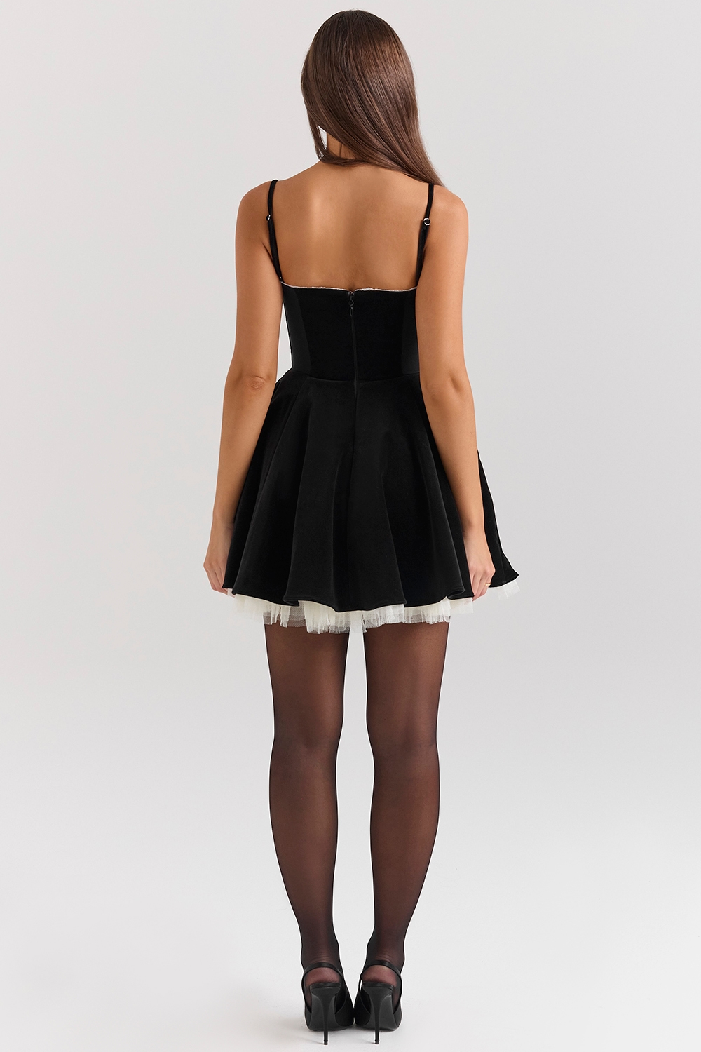 Minimoiselle  Black Velvet Tulle Mini Dress — image 5