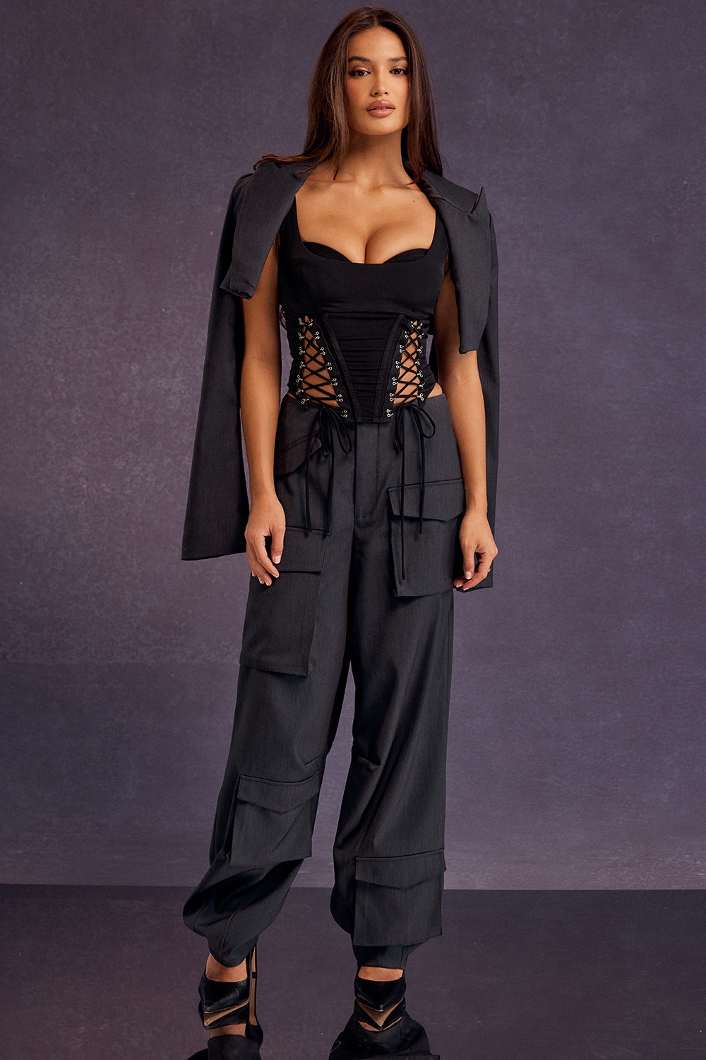 Mistress Rocks Dark Grey Cargo Trousers - SALE — image 2