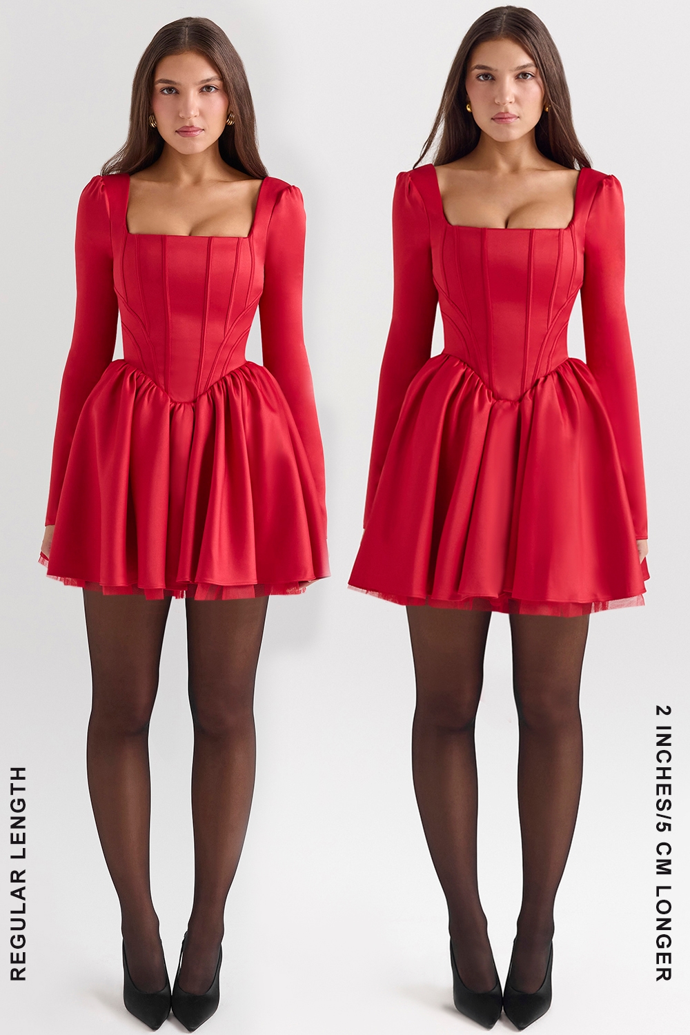 Nina  Holly Red Removable Bow Tulle Mini Dress — image 11