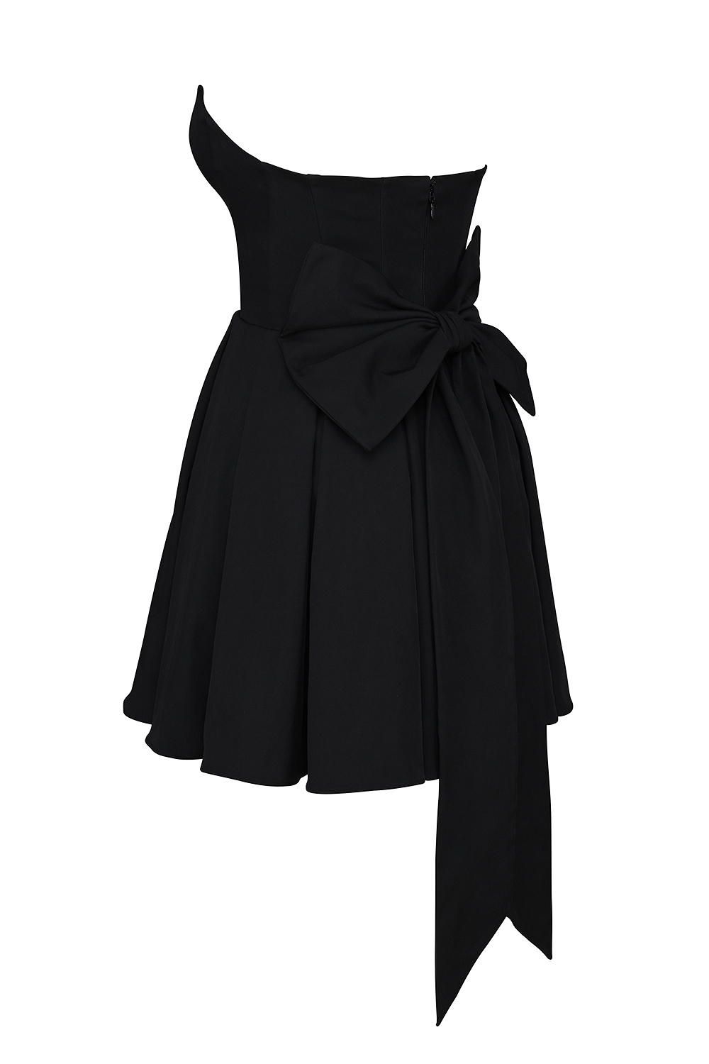 Emmanuela  Black Strapless Detachable Bow Mini Dress — image 16