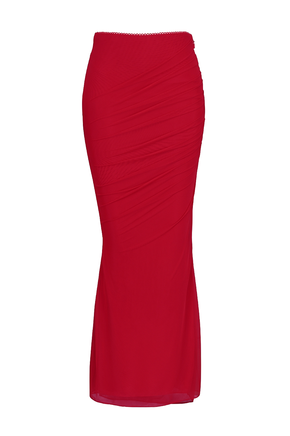 Cassidy  Holly Red Mesh Maxi Skirt with Fluted Hem — image 9