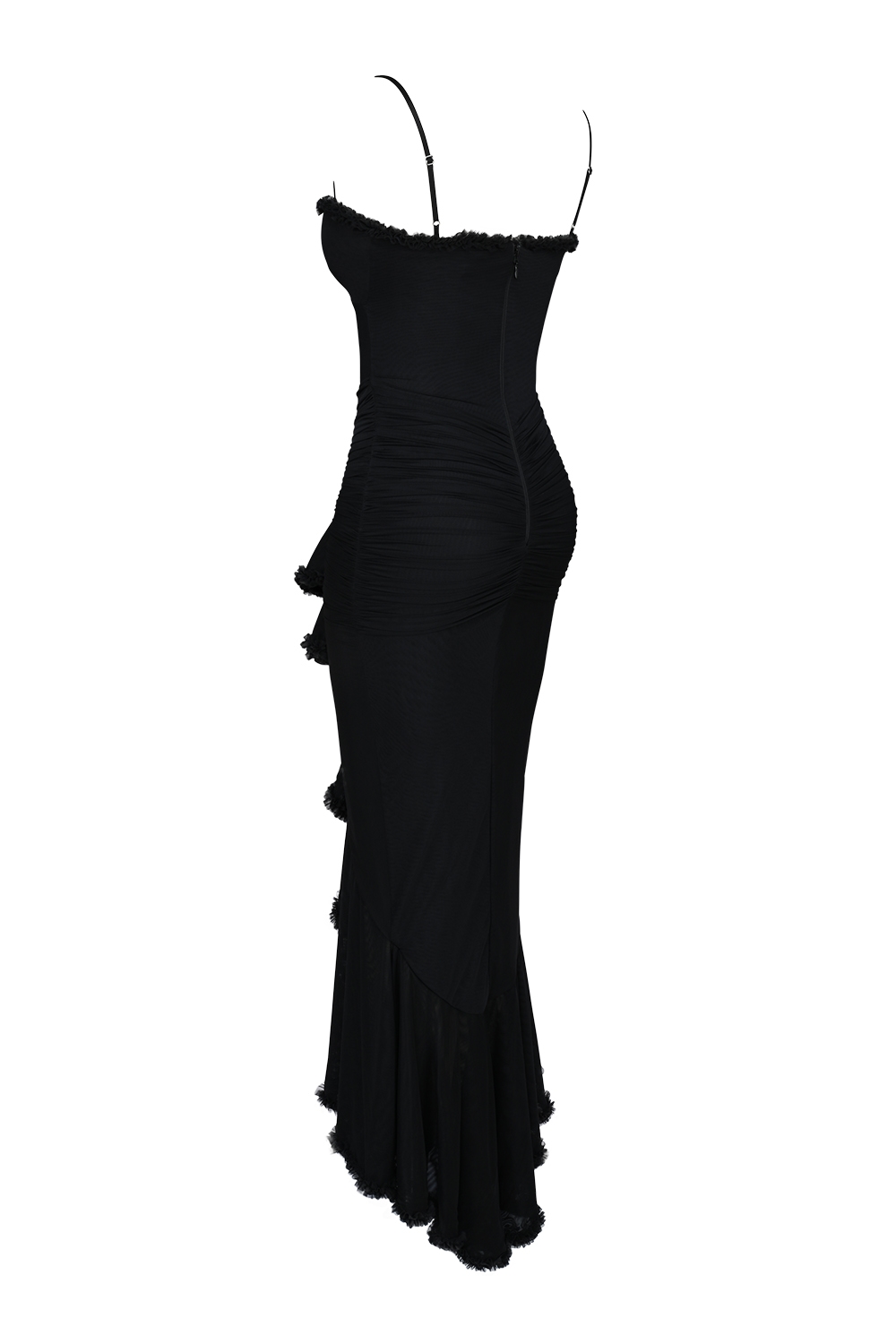 Gabbi  Black Mesh Ruffled Front Gown — image 13