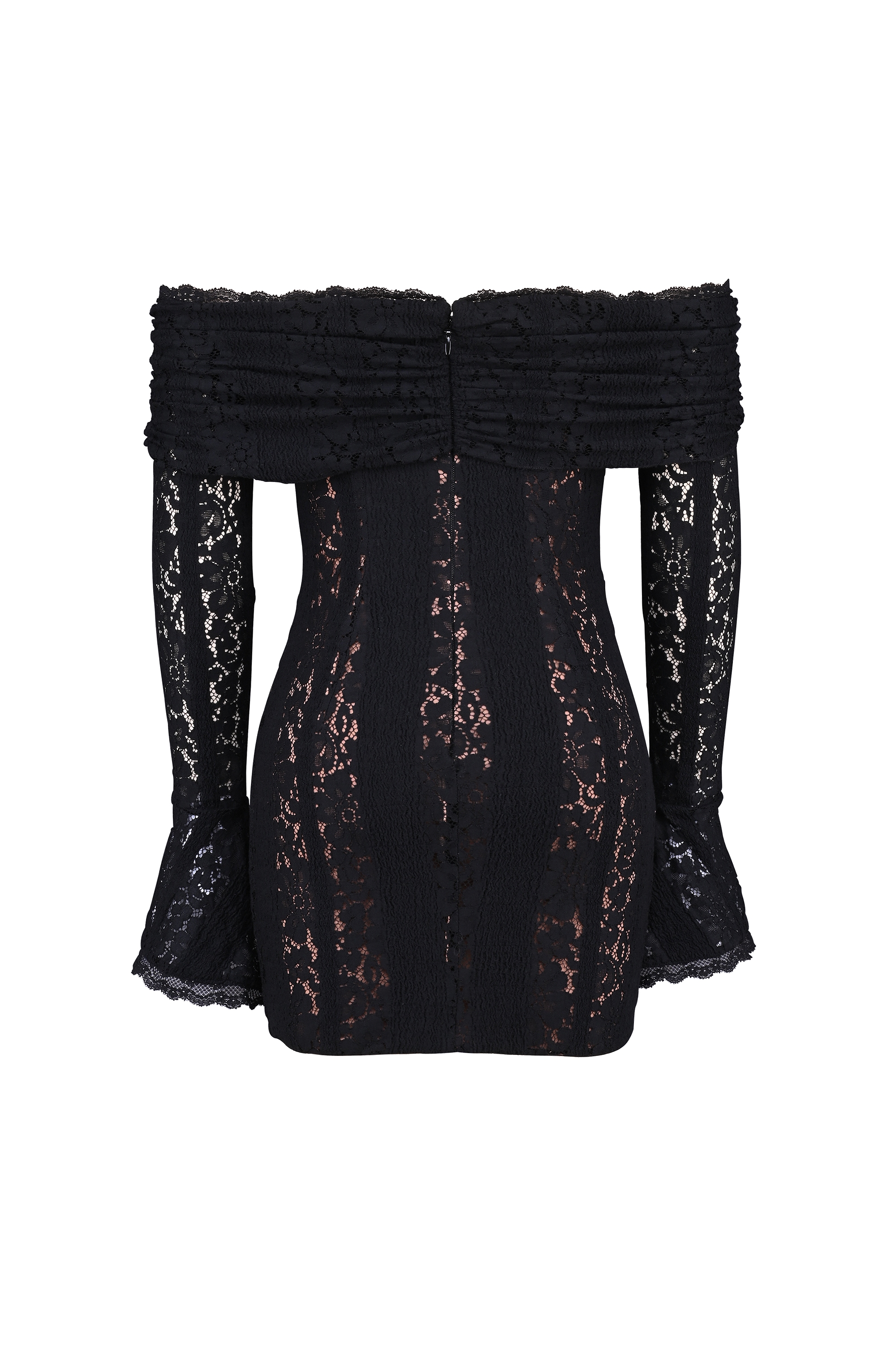 Sadie  Black Floral Lace Off Shoulder Mini Dress — image 15