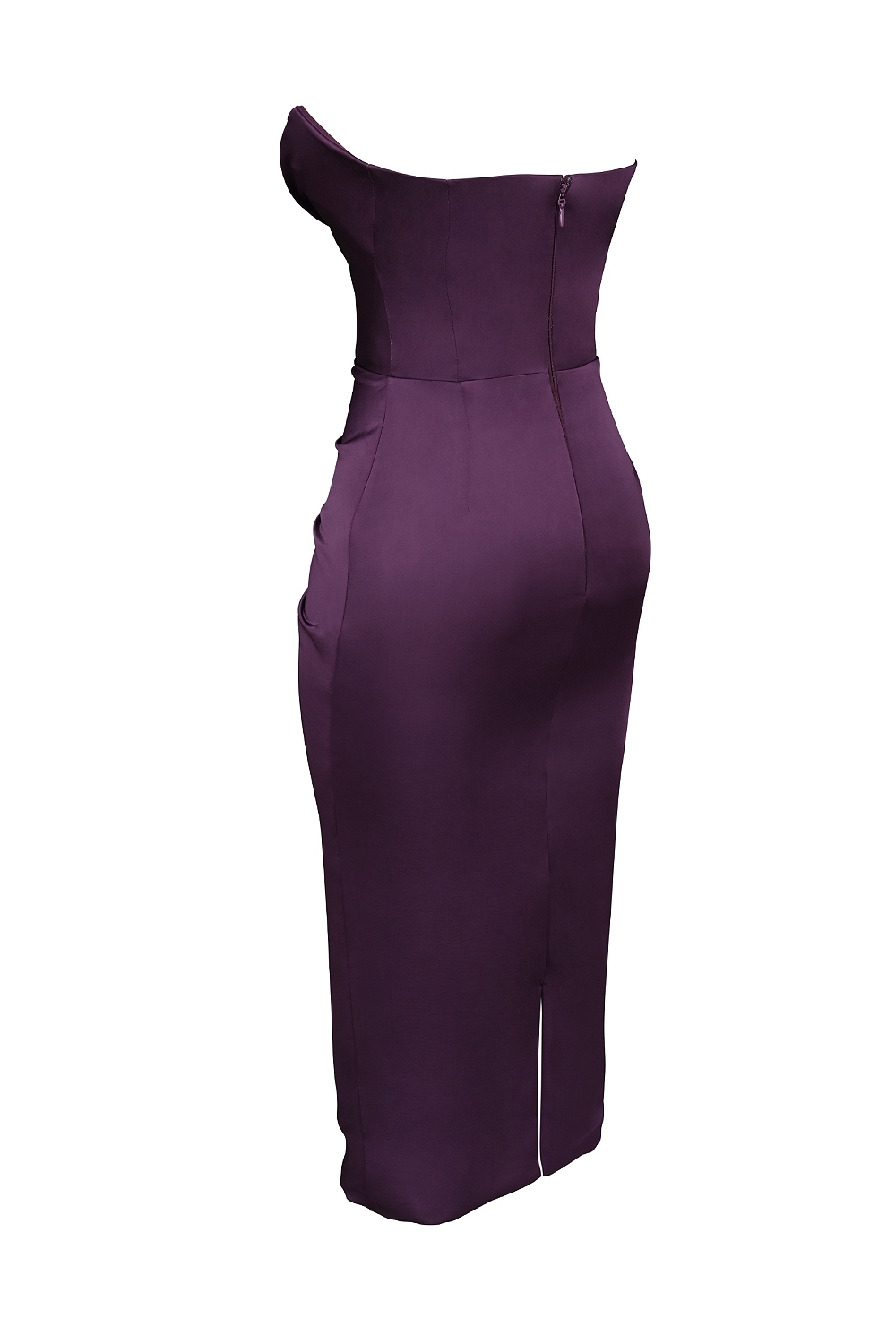 Santana  Grape Satin Strapless Midi Dress — image 12