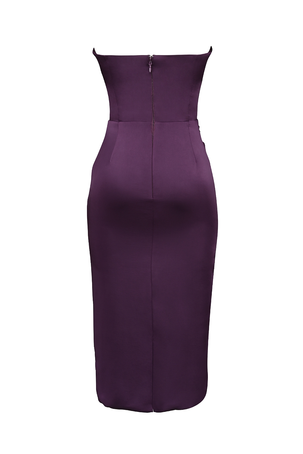 Santana  Grape Satin Strapless Midi Dress — image 13