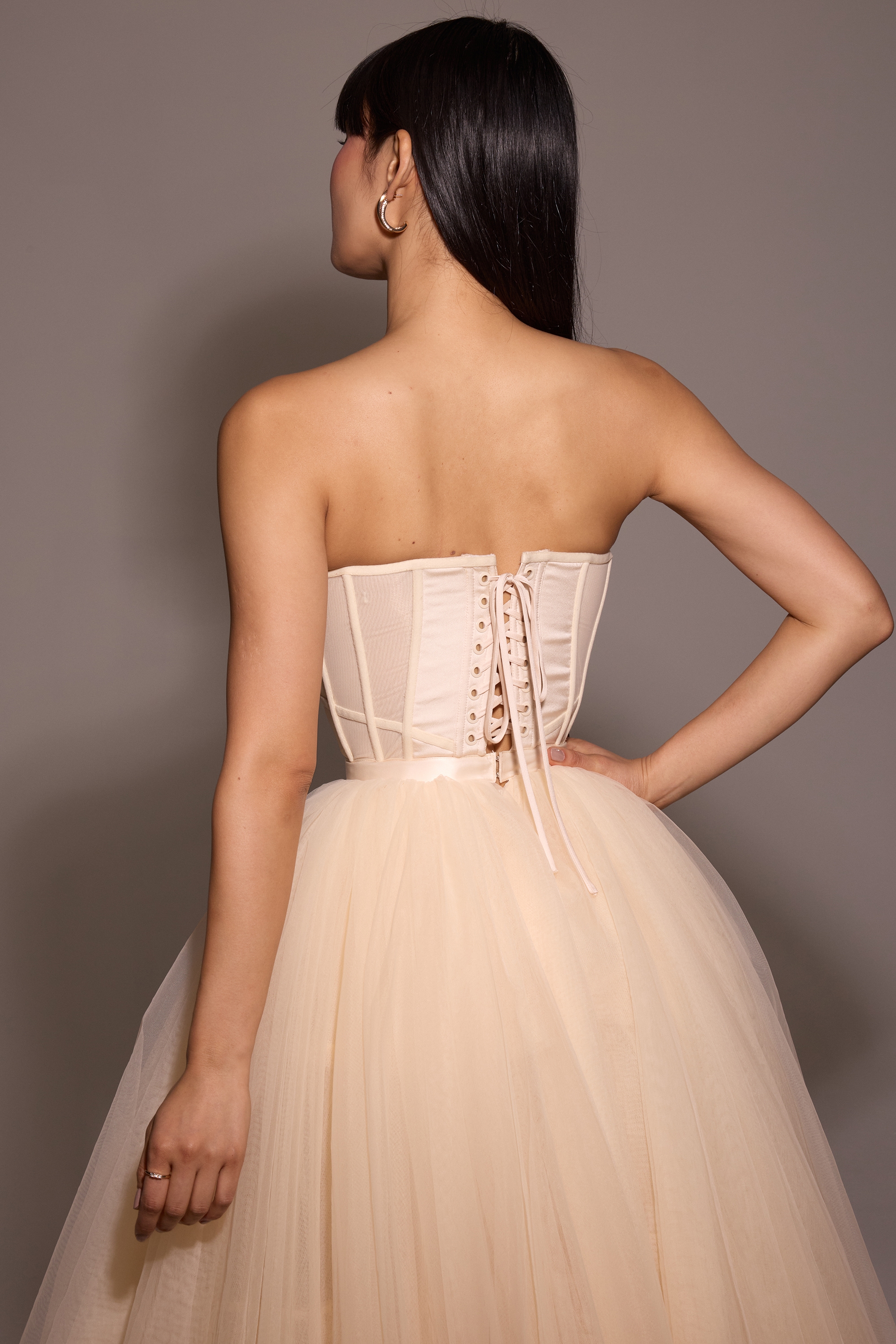 Darling  Vintage Cream Tulle Midi Dress — image 12