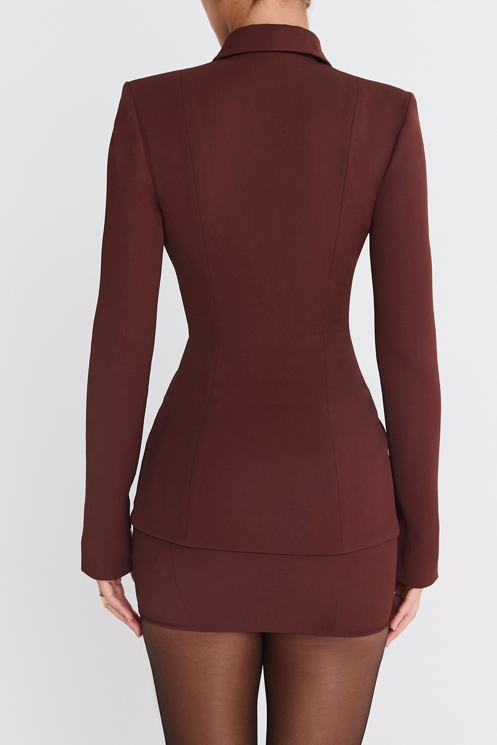 Mistress Rocks Chocolate Peekaboo Zip Front Blazer - SALE — image 5