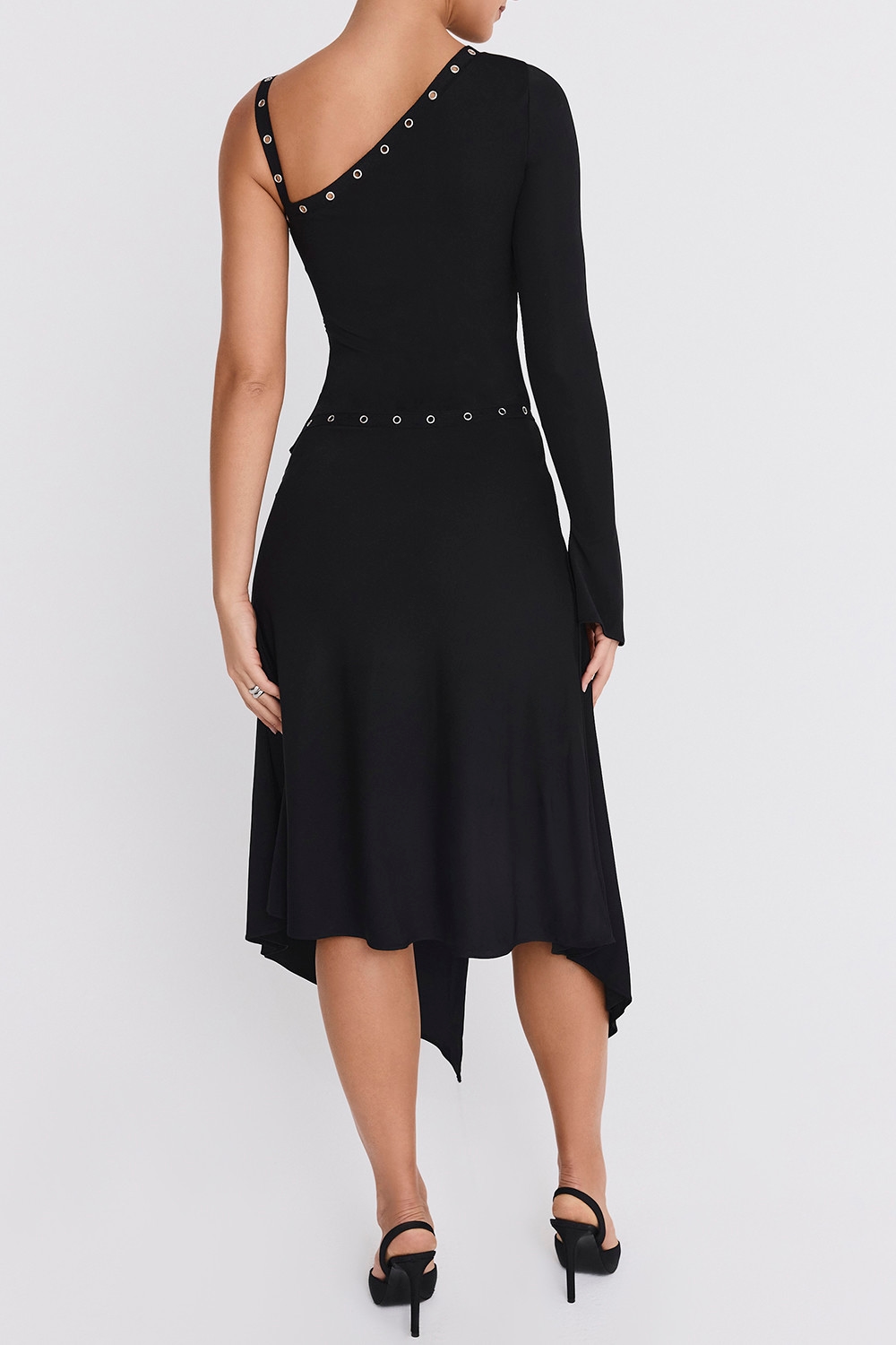 Mistress Rocks Black Eyelet Trim Midi Skirt - SALE — image 5