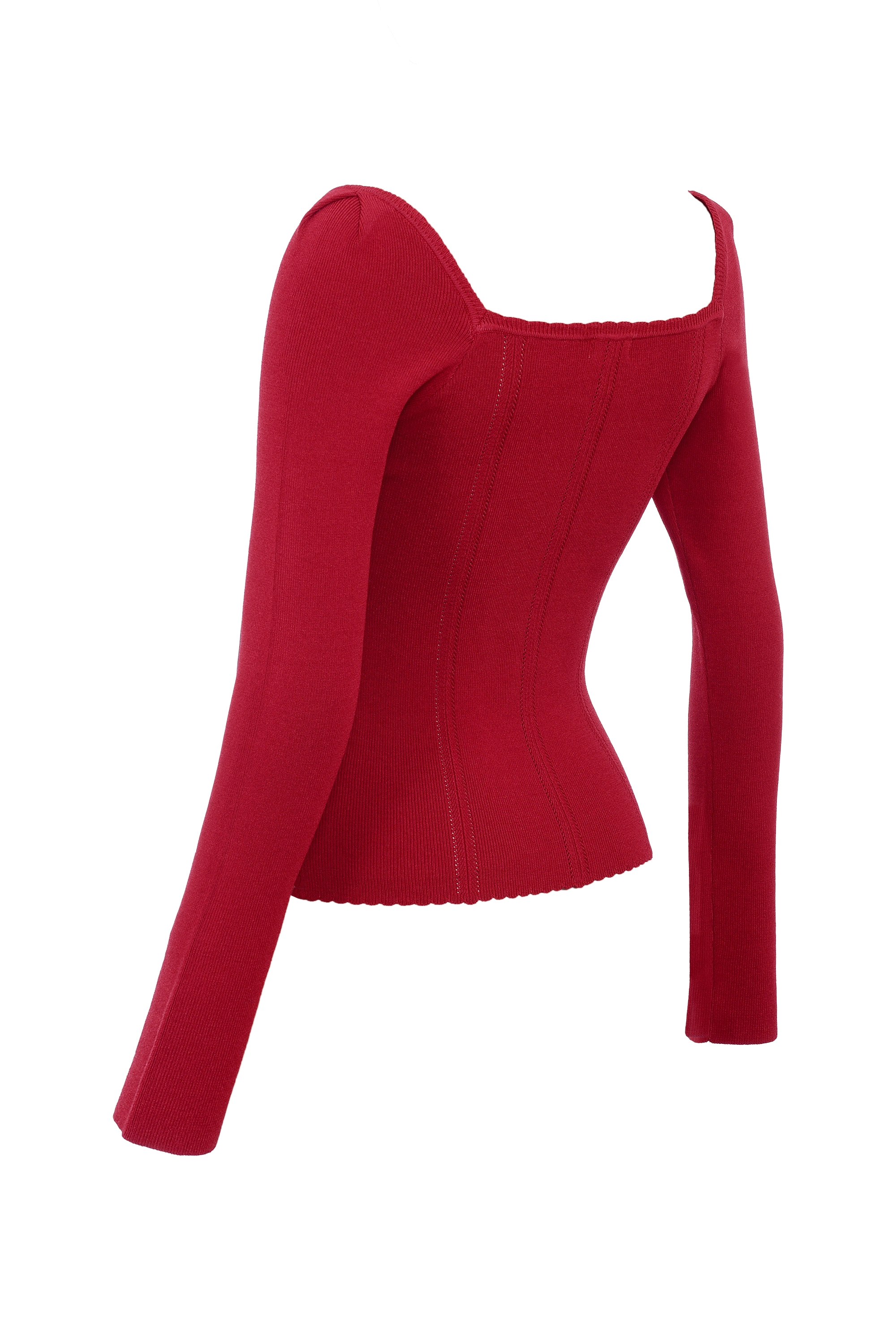 Agatha  Red Fitted Long Sleeve Top — image 9