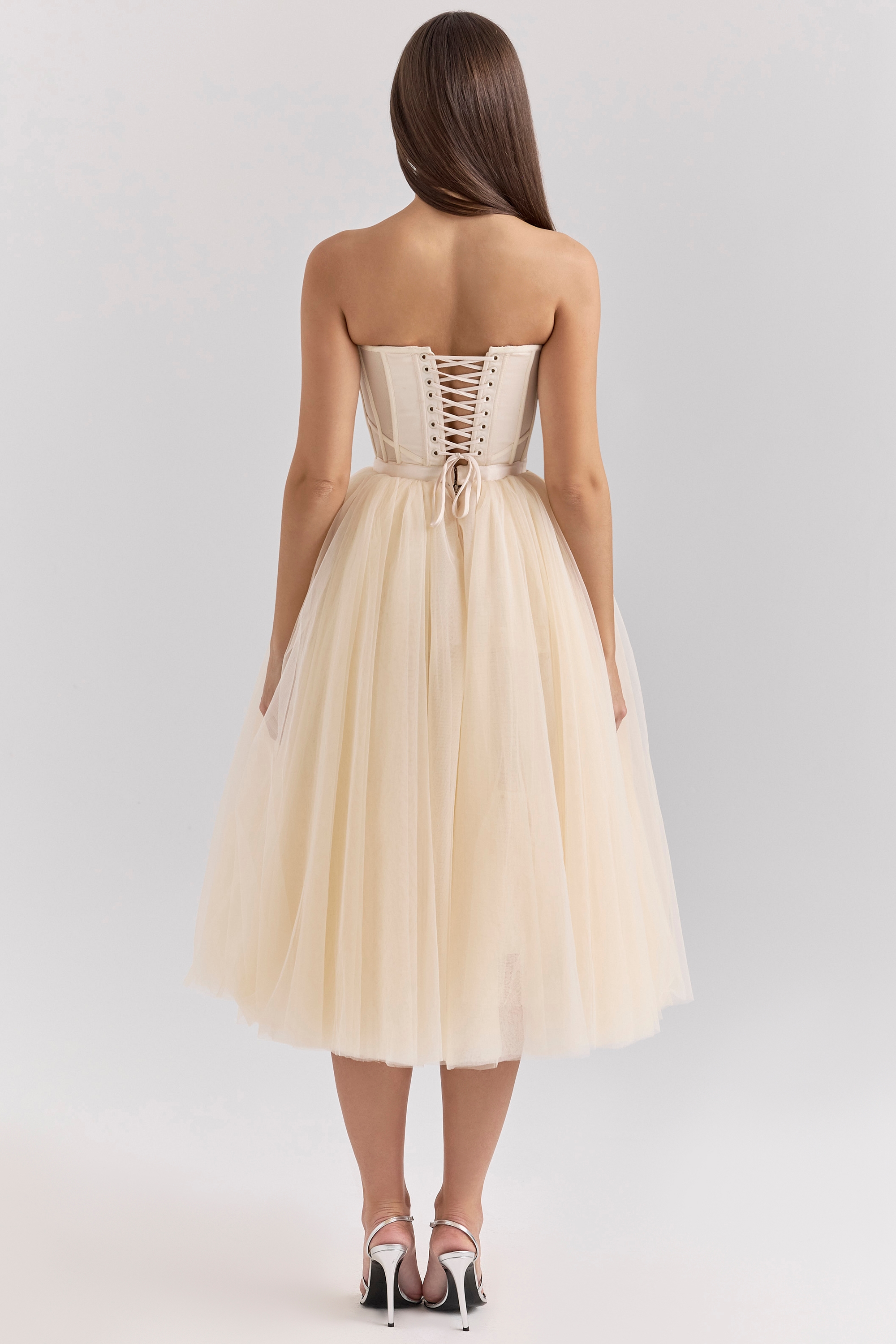 Darling  Vintage Cream Tulle Midi Dress — image 7