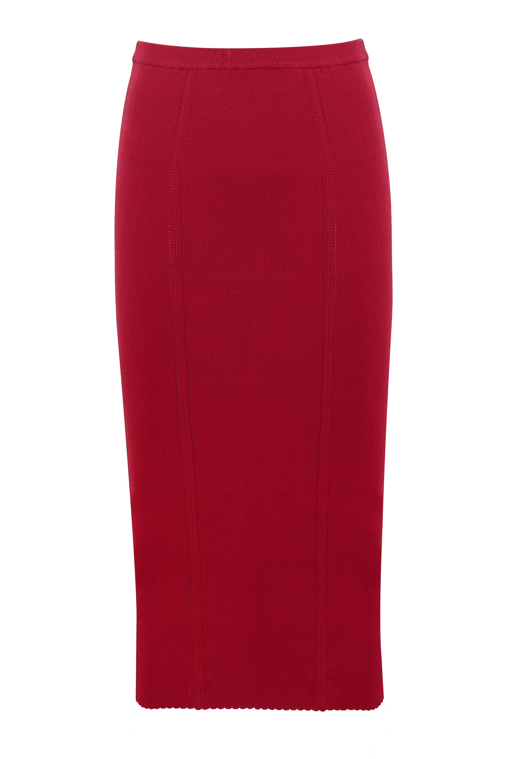 Eliane  Red Bodycon Midi Skirt — image 9