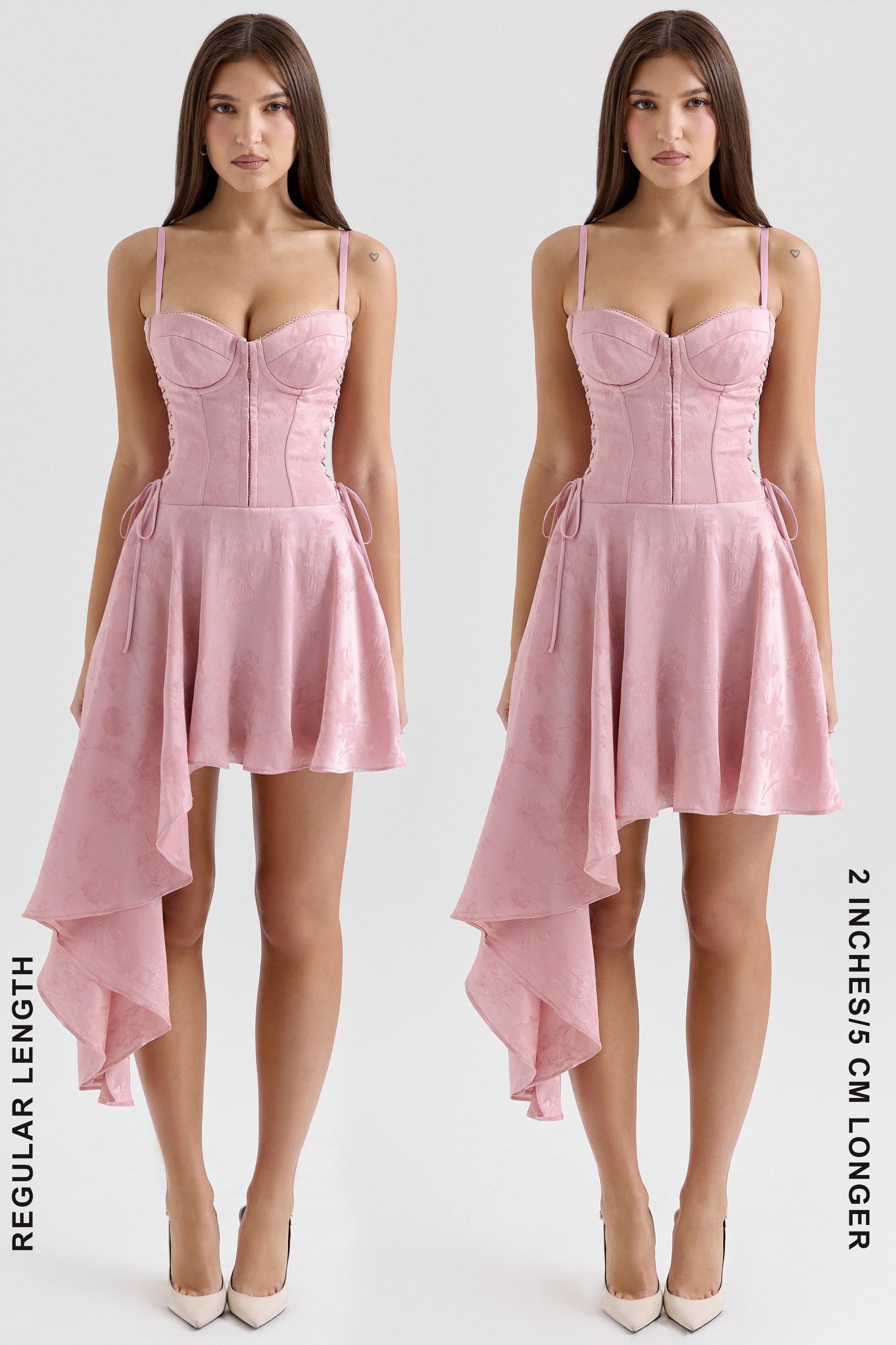 Lola  Pink Jacquard Draped Mini Dress — image 8