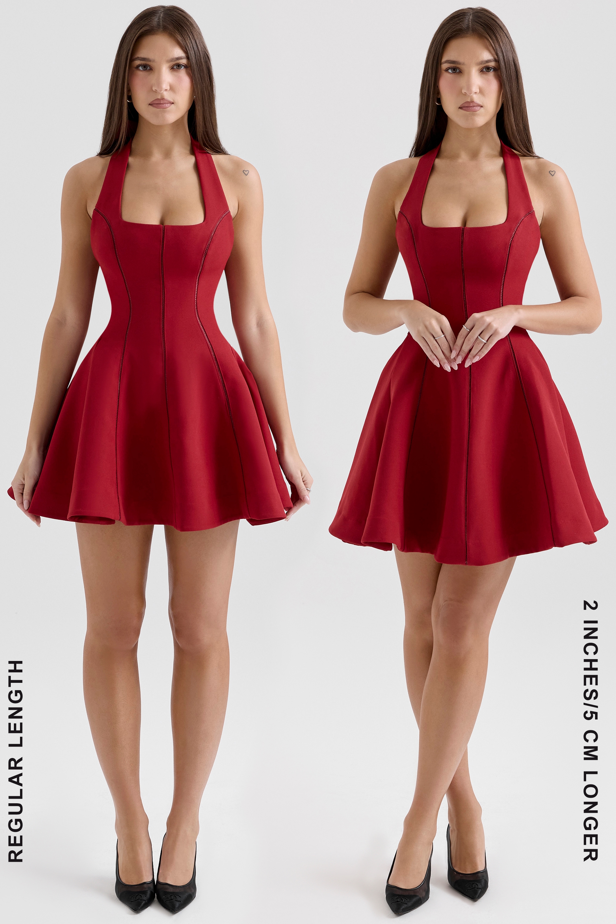 Loulette  Red Halter Neck Bow Mini Dress — image 9