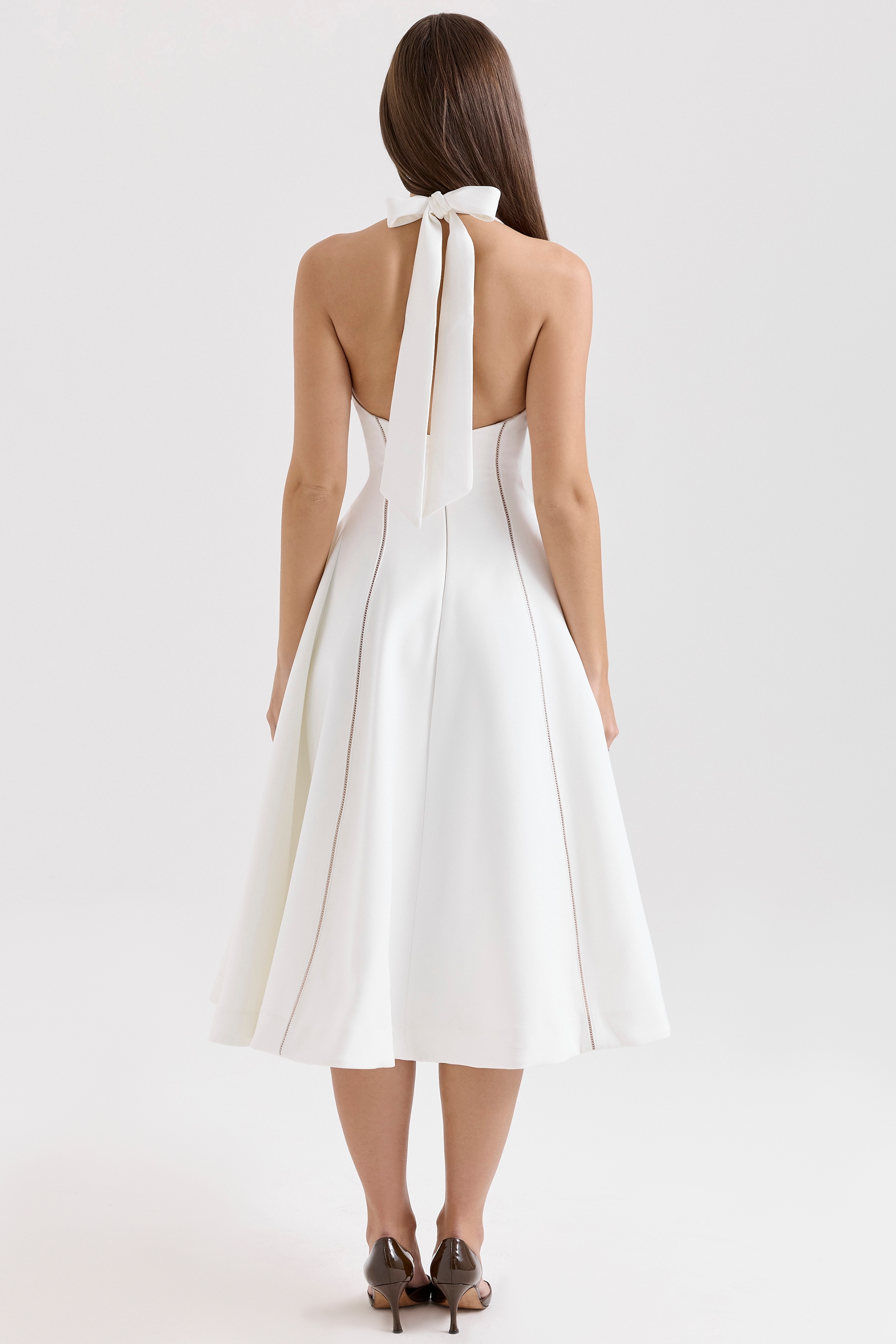 Loulou  Ivory Halter Neck Midi Dress — image 8