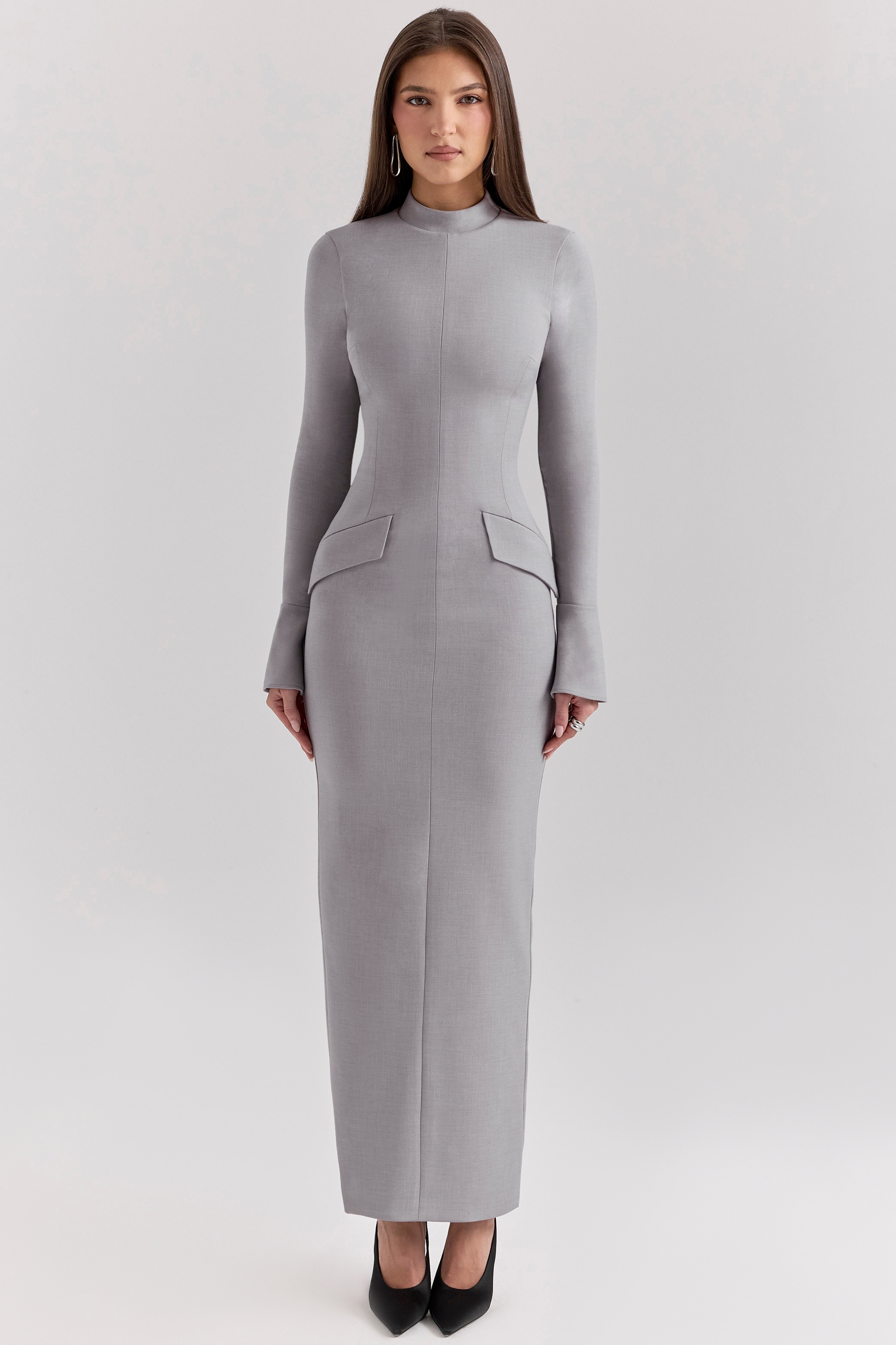 Marie-Louise  Light Grey Bodycon Maxi Dress — image 3