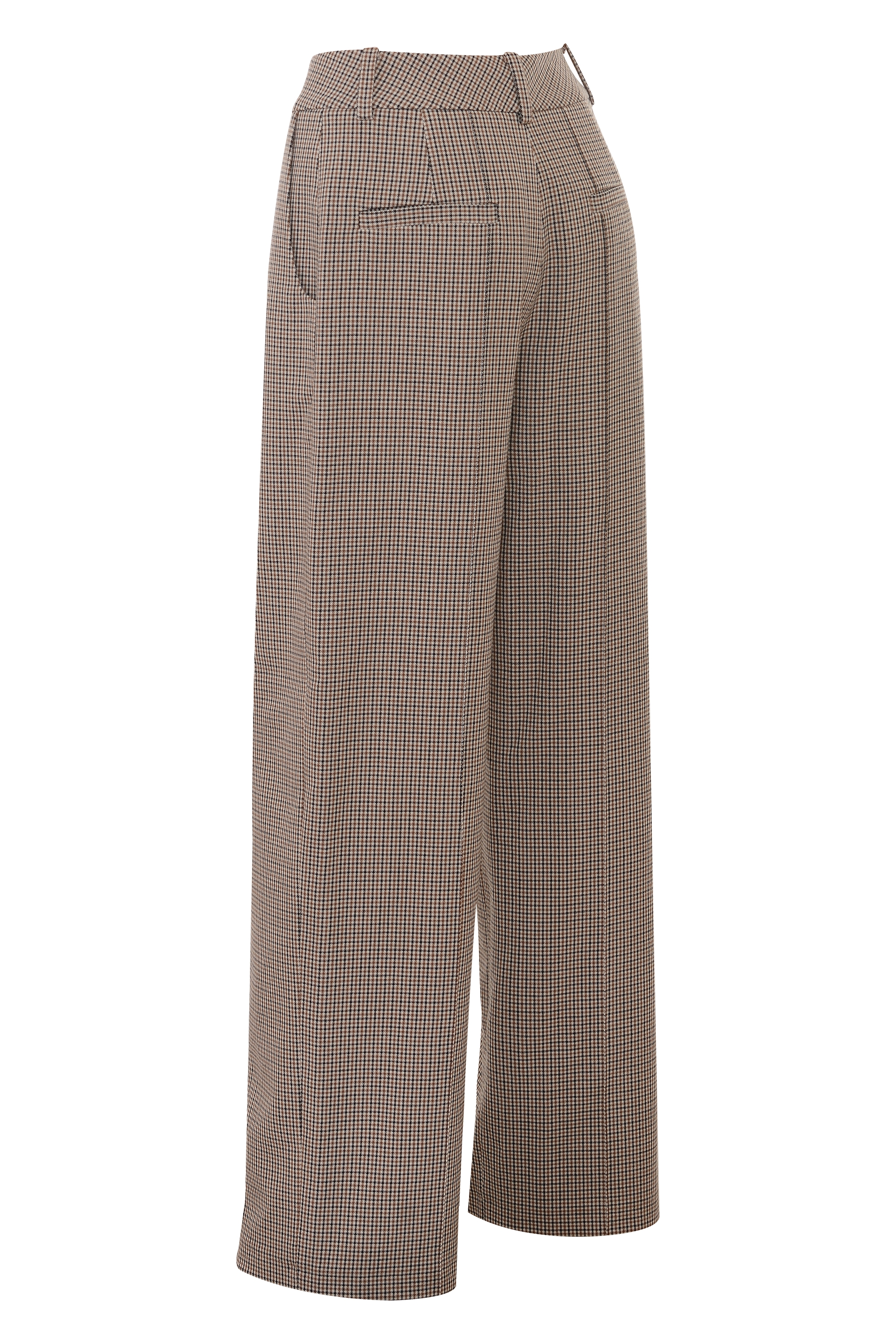 Hayden  Brown Puppytooth Wide Leg High Waist Tailored Trousers — image 14